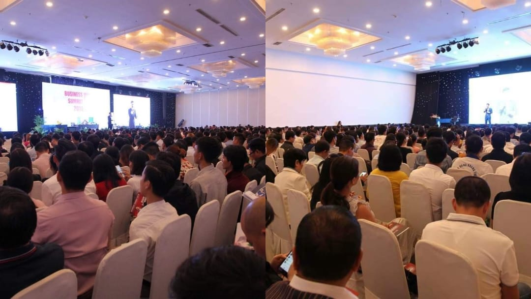 Phan Thanh Dũng thuyết trình trước hội trường hơn 1.000 khán giả